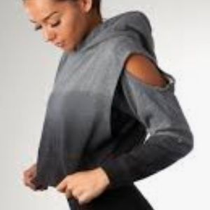 M Gymshark Cold Shoulder Ombre Cropped Hoodie